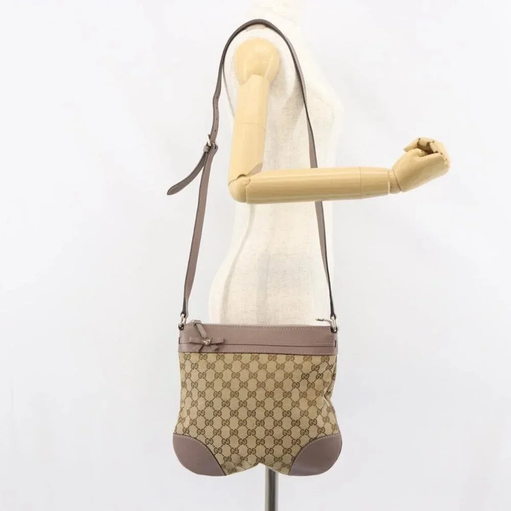 GUCCI GG Canvas Web Sherry Line Mayfair Bag Beige Gold 257065 Auth 158808 - Picture 14 of 16